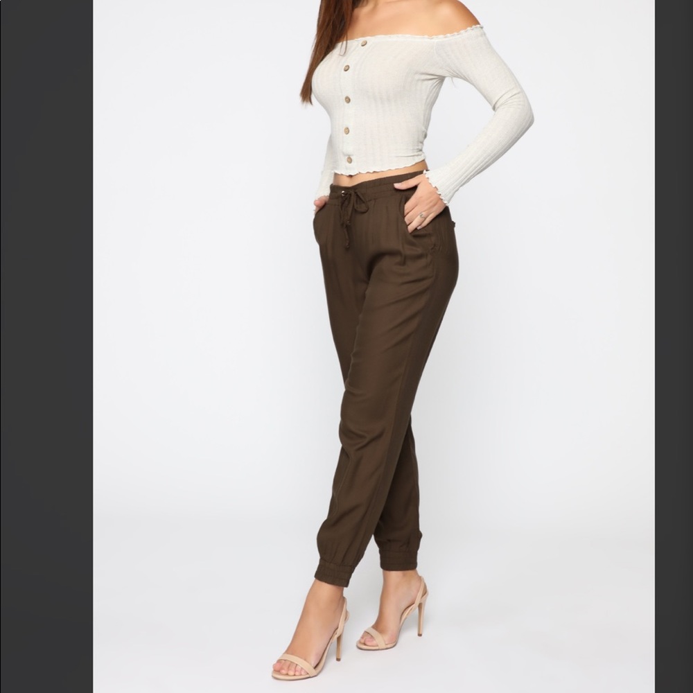 Brown Lightweight Jogger Style Pants
